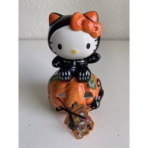 HELLO KITTY Halloween Skeleton Jack O Lantern Tea Light Candle Votive Holder NEW